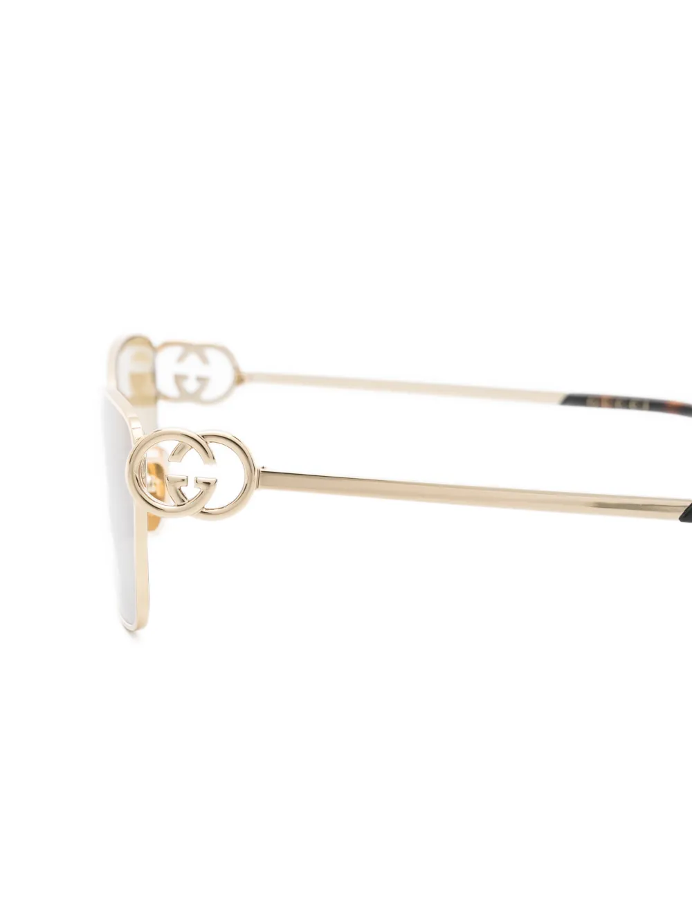 Gucci Eyewear GG zonnebril met rechthoekig montuur en logo Goud