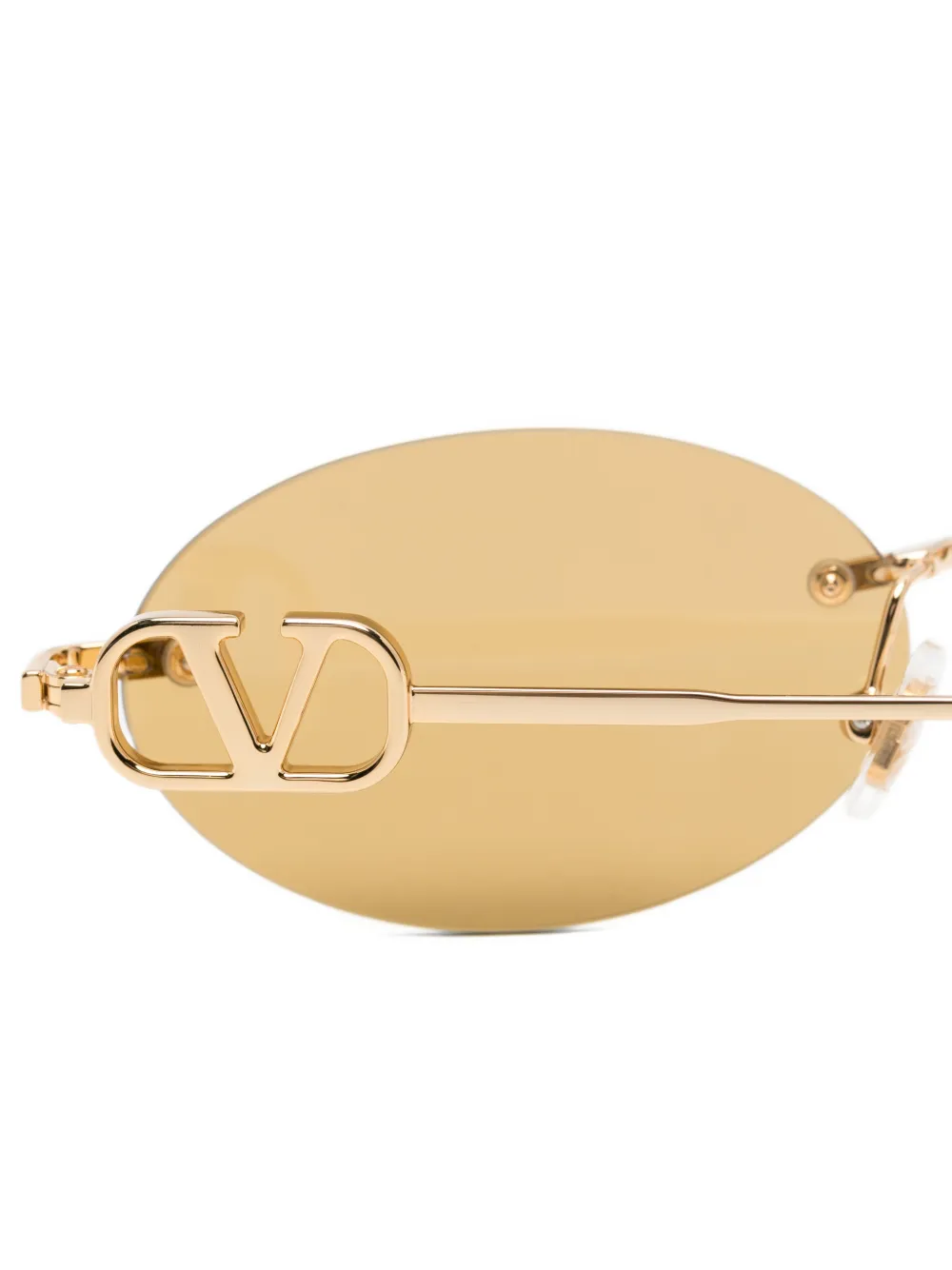 VALENTINO GARAVANI EYEWEAR VLogo zonnebril met ovaal montuur Goud