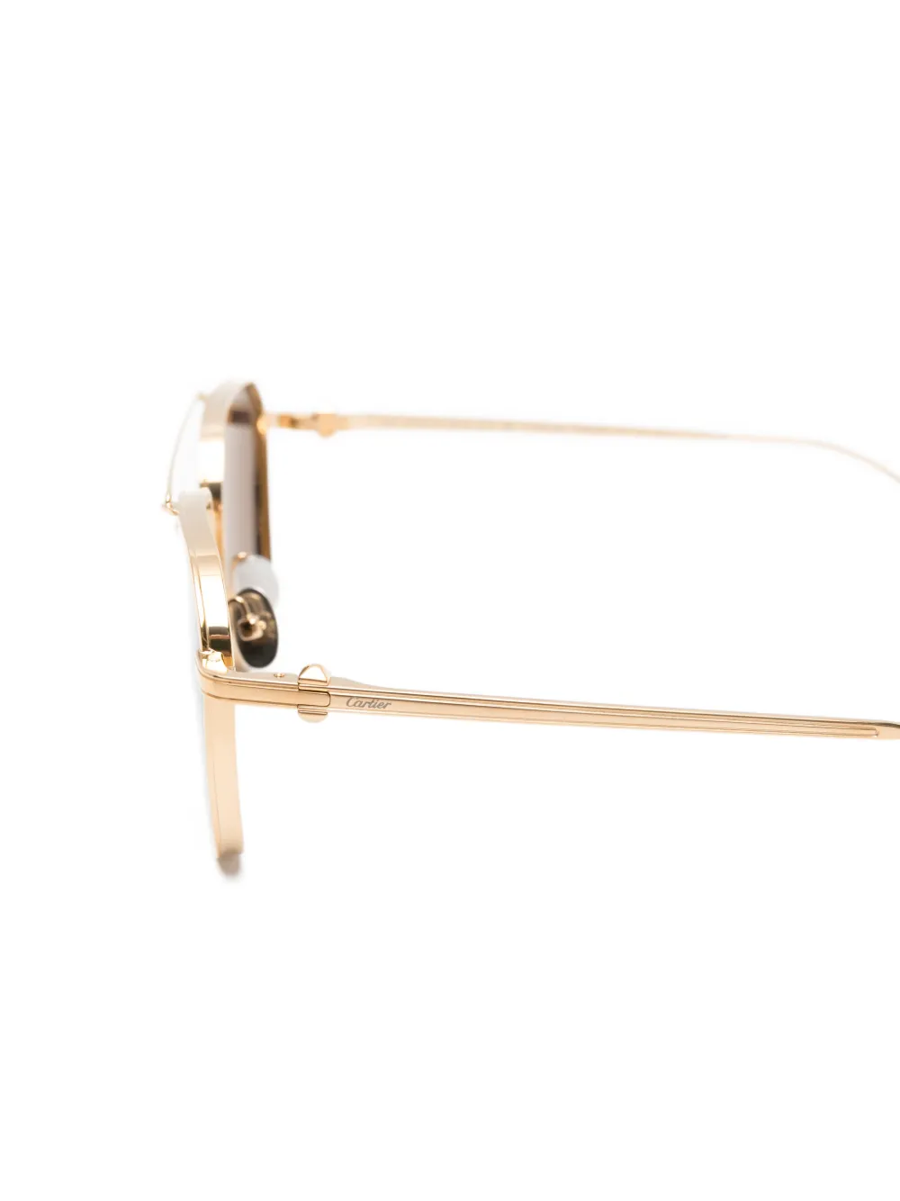  Cartier Eyewear Square-frame Sunglasses - Gold 