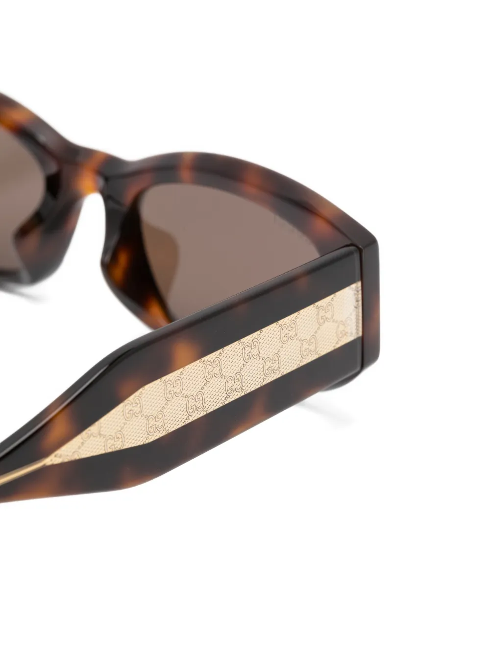 Gucci Eyewear Bril met rechthoekig montuur Bruin