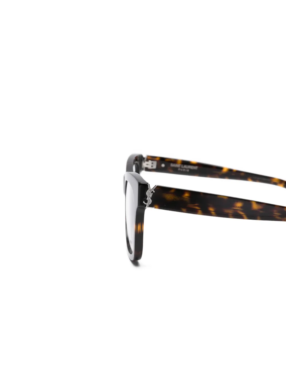  Saint Laurent Eyewear Logo Square-frame Glasses - Brown 