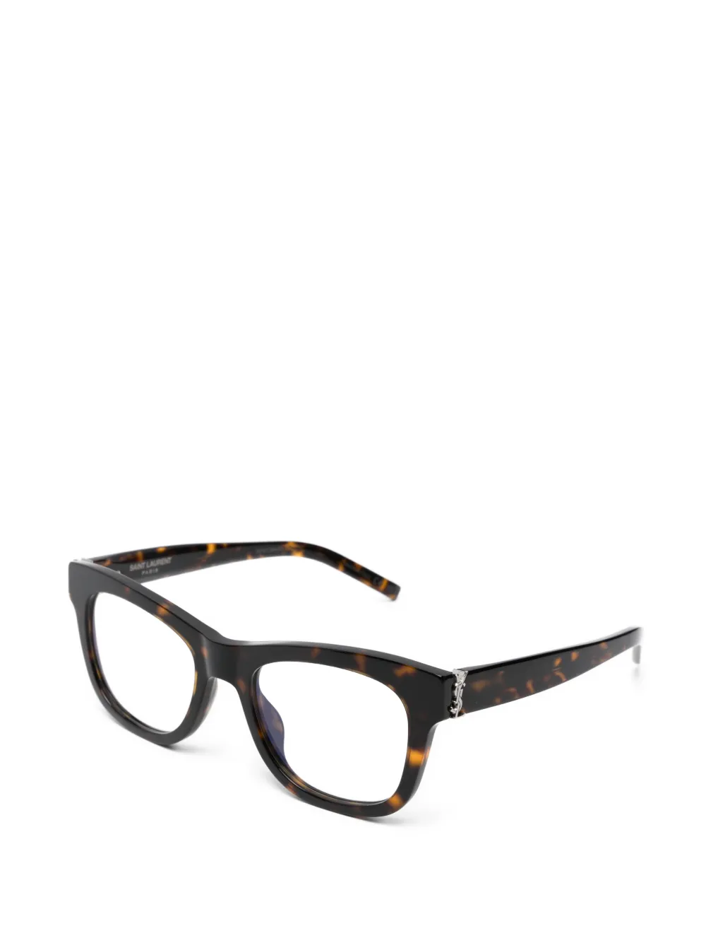  Saint Laurent Eyewear Logo Square-frame Glasses - Brown 