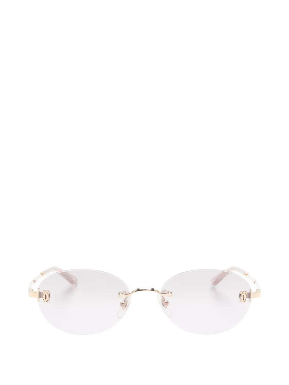 Cartier Eyewear rimless oval-frame sunglasses - Gold