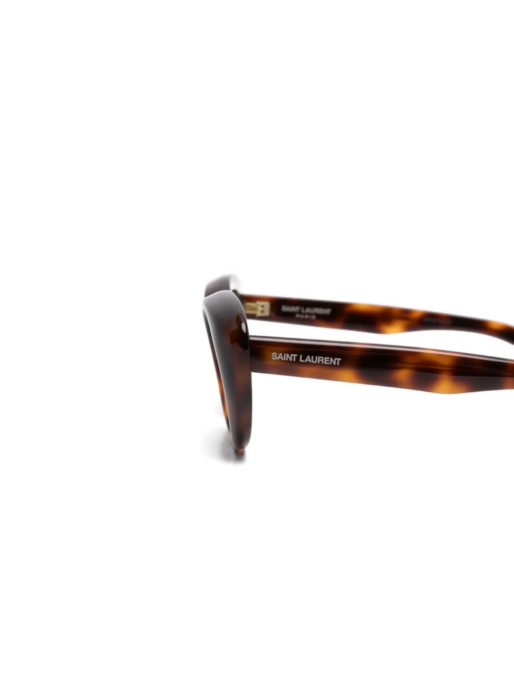 Saint Laurent Eyewear Zonnebril met ovalen montuur Bruin