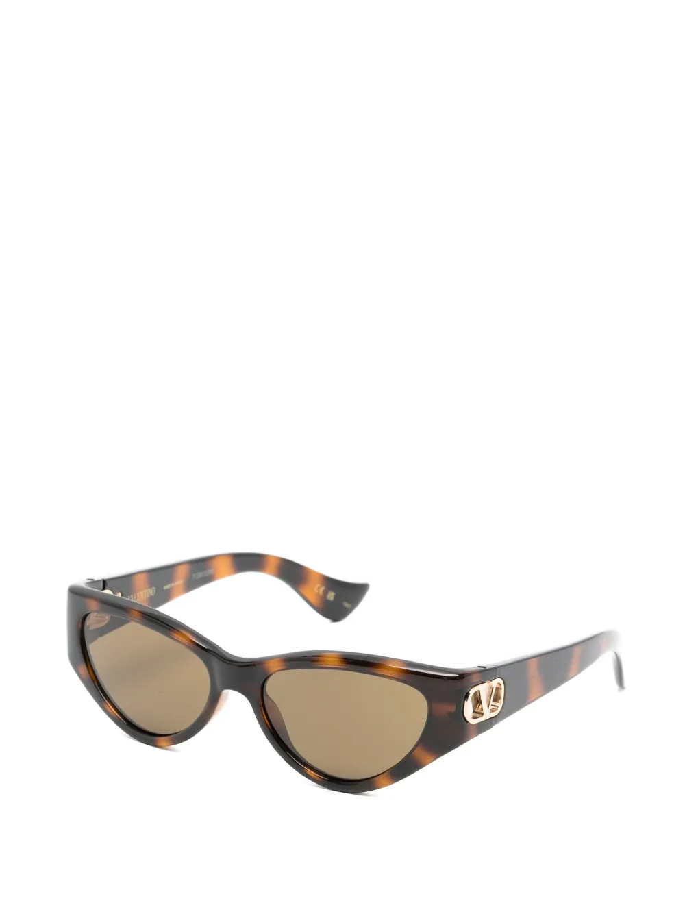 VALENTINO GARAVANI EYEWEAR VLogo zonnebril met cat-eye montuur en schildpadschild effect Bruin