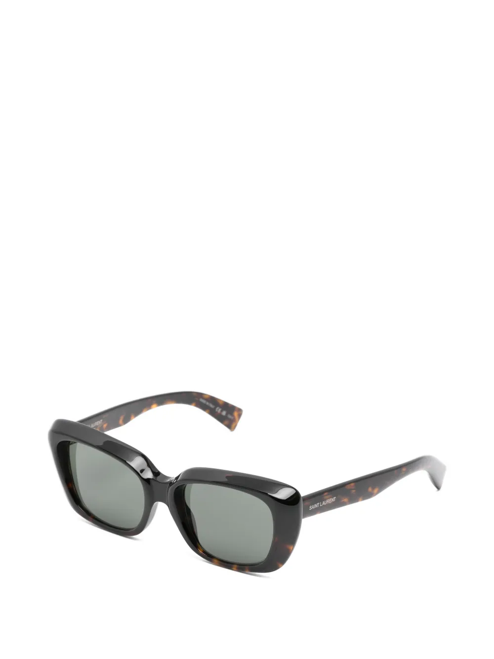 Saint Laurent Eyewear Zonnebril met rechthoekig montuur Bruin