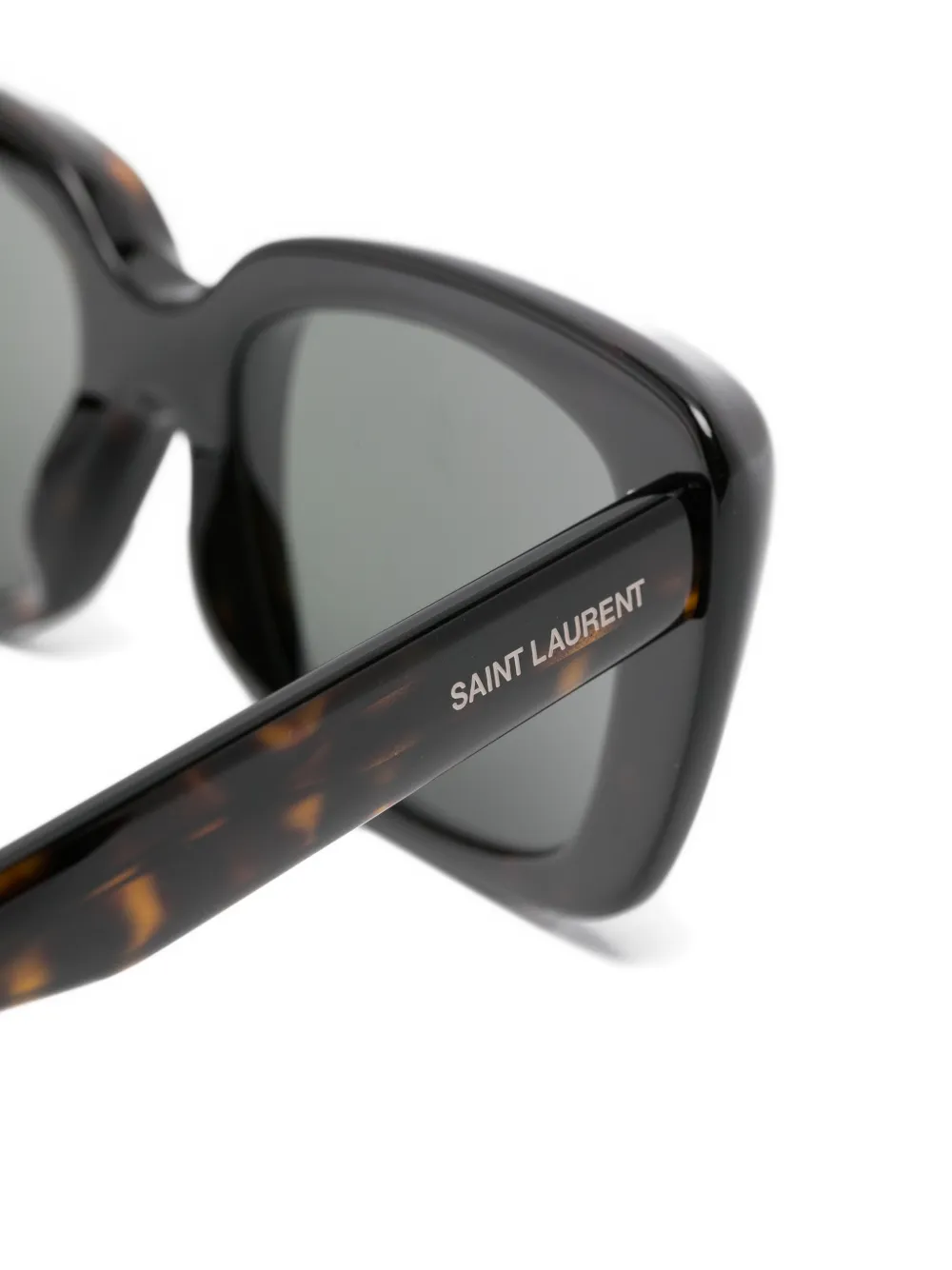 Saint Laurent Eyewear Zonnebril met rechthoekig montuur Bruin