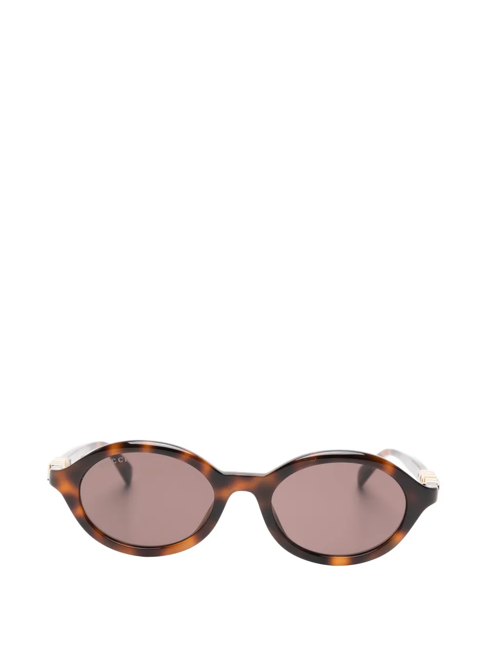 Gucci Eyewear oval crystal sunglasses - Marrone
