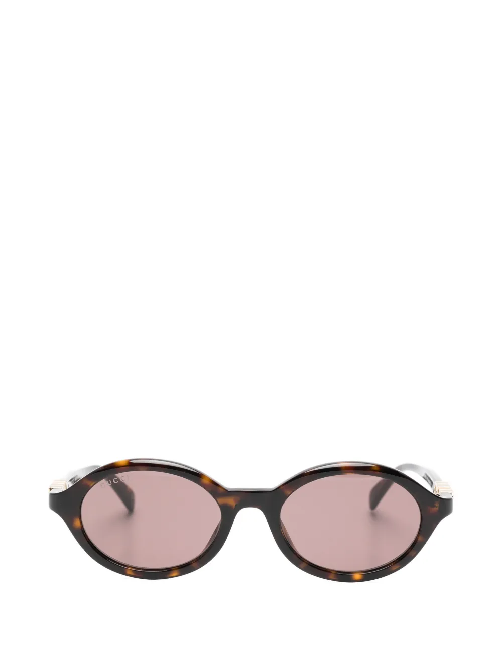 Gucci Eyewear logo oval-frame sunglasses - Marrone