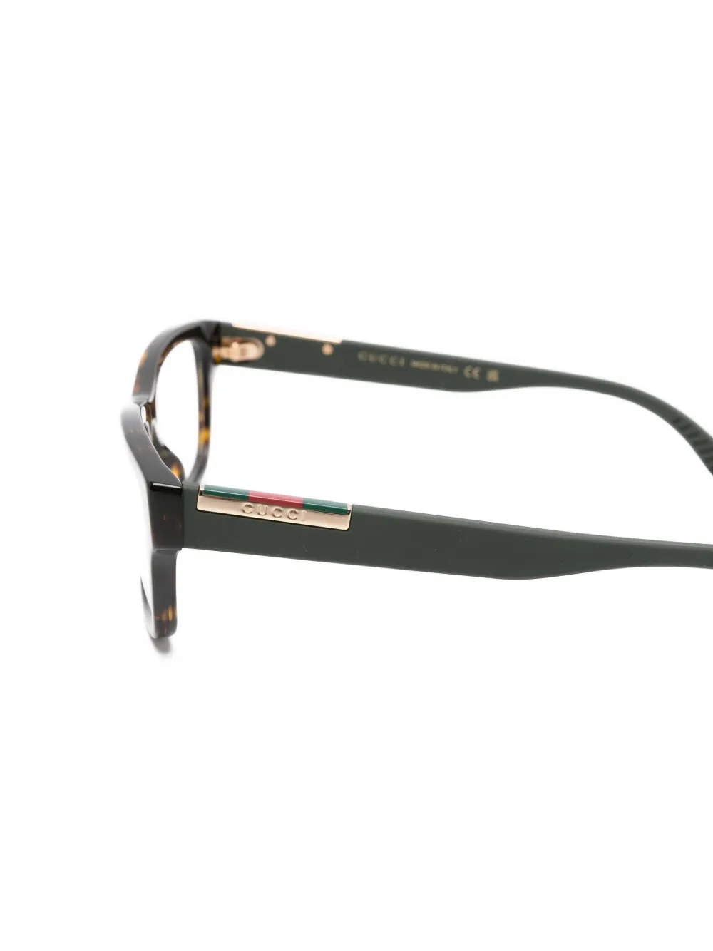 Gucci Eyewear Bril met rechthoekig montuur Bruin