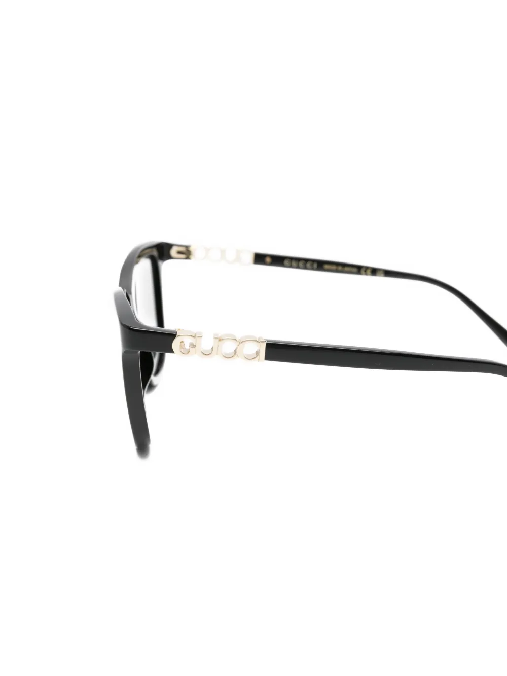 Gucci Eyewear Zonnebril met geometrisch montuur Zwart