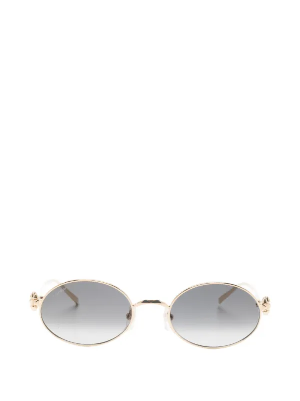 Cartier Eyewear Oval-frame Sunglasses in Gold