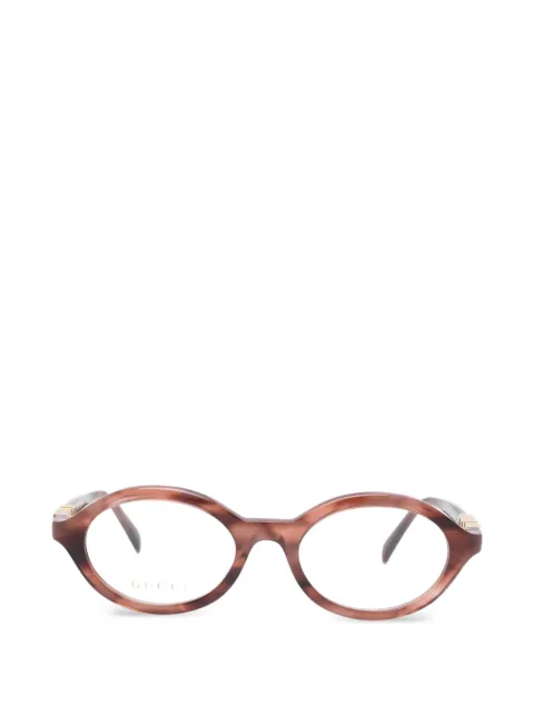 Gucci Eyewear Brille mit ovalem Gestell