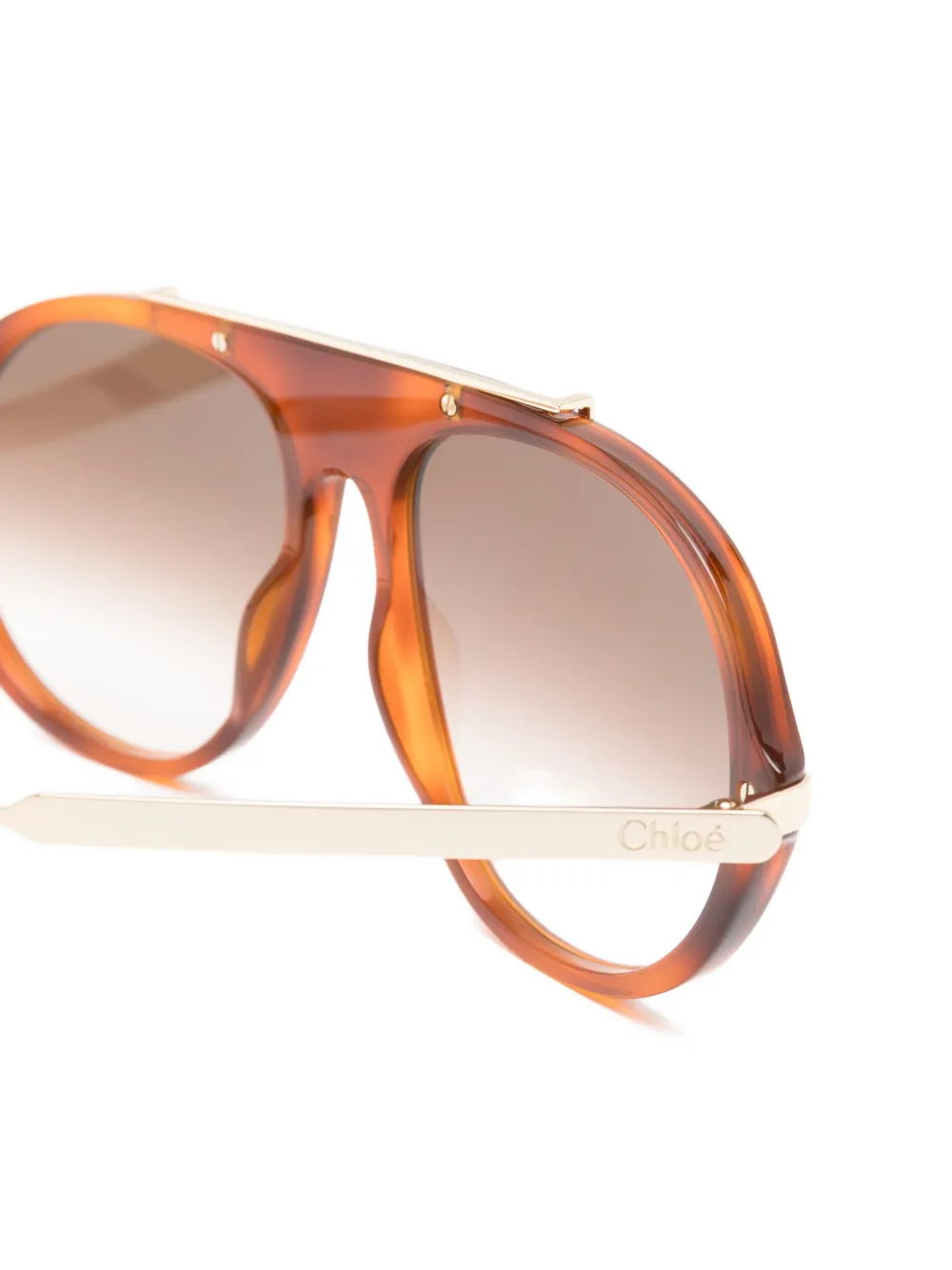 Chloé Eyewear Zonnebril met piloten montuur Bruin