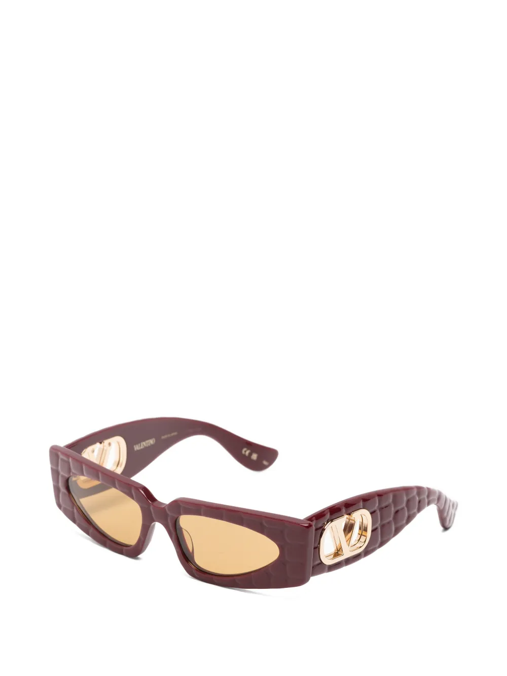 VALENTINO GARAVANI EYEWEAR VLogo zonnebril met rechthoekig montuur Rood