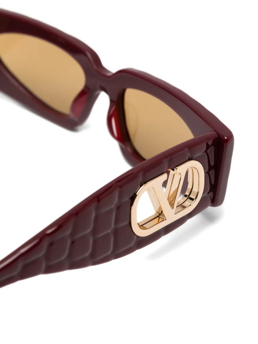 VALENTINO GARAVANI EYEWEAR VLogo zonnebril met rechthoekig montuur Rood