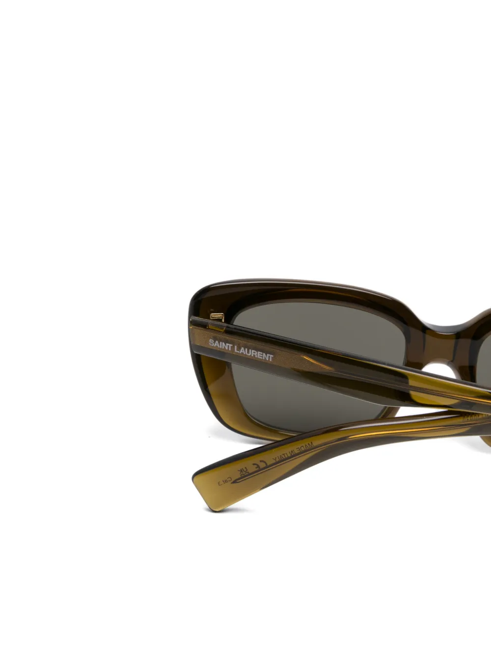Saint Laurent Eyewear Zonnebril met vierkant montuur Groen