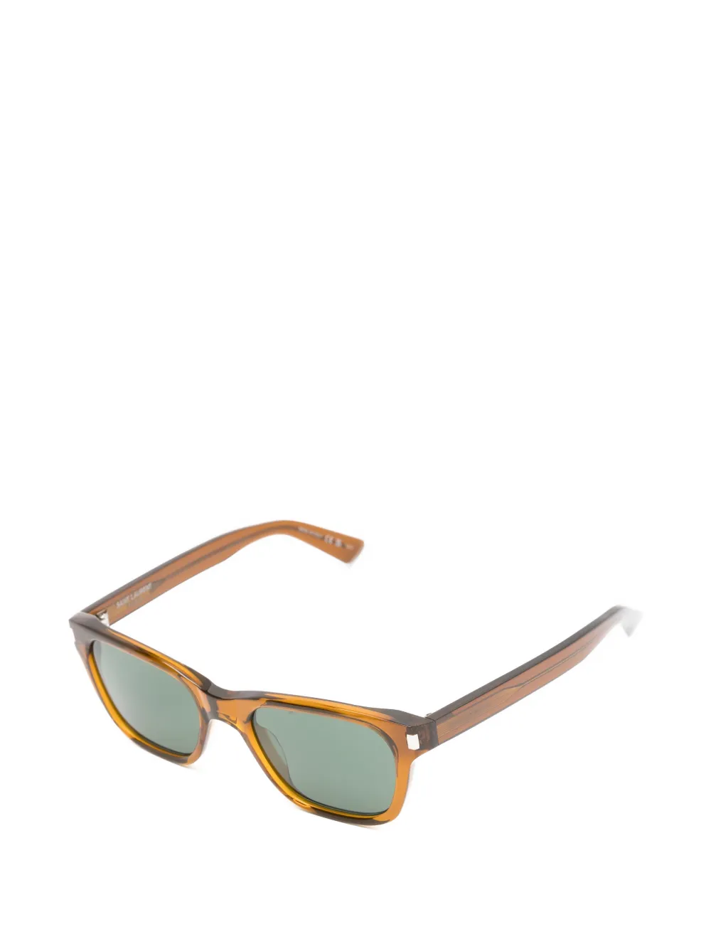 Saint Laurent Eyewear Zonnebril met rechthoekig montuur Bruin