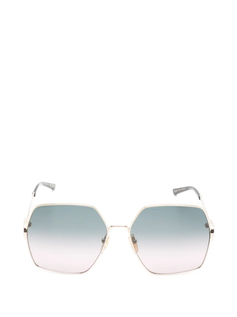 Gucci Eyewear geometric-frame logo-detail sunglasses - Oro