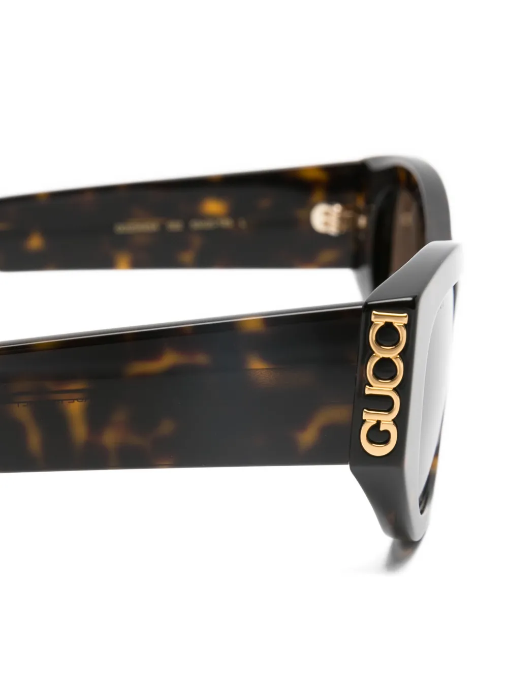 Gucci Eyewear Zonnebril met ovalen montuur en schildpadschild-design Bruin