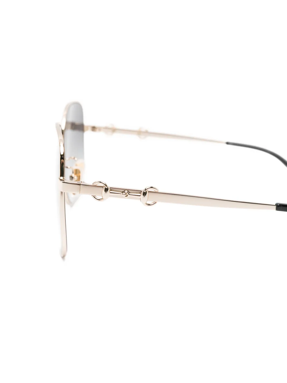 Gucci Eyewear Horsebit zonnebril met geometrisch montuur Goud