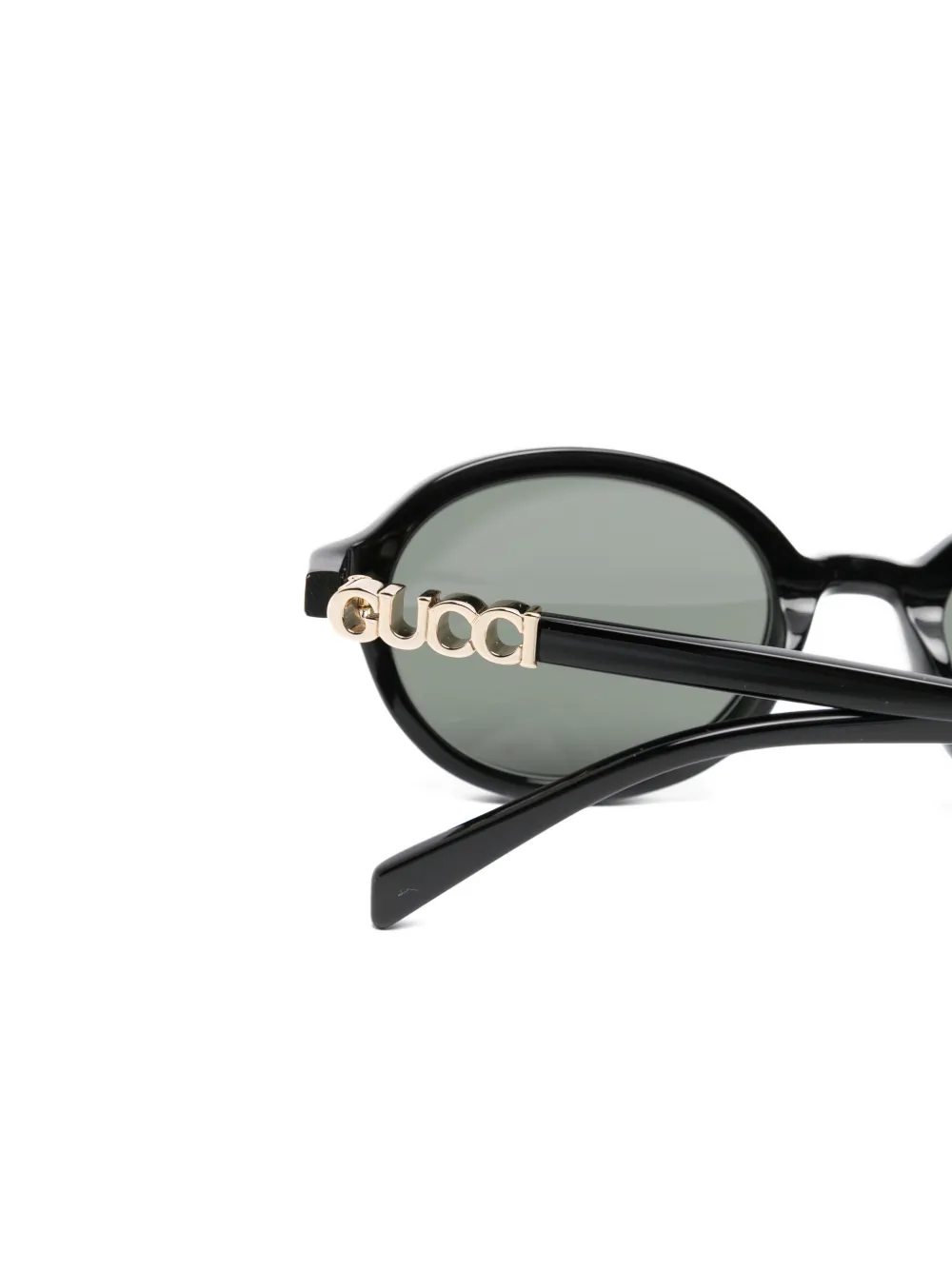 Gucci Eyewear Zonnebril met ovalen montuur en logo Zwart
