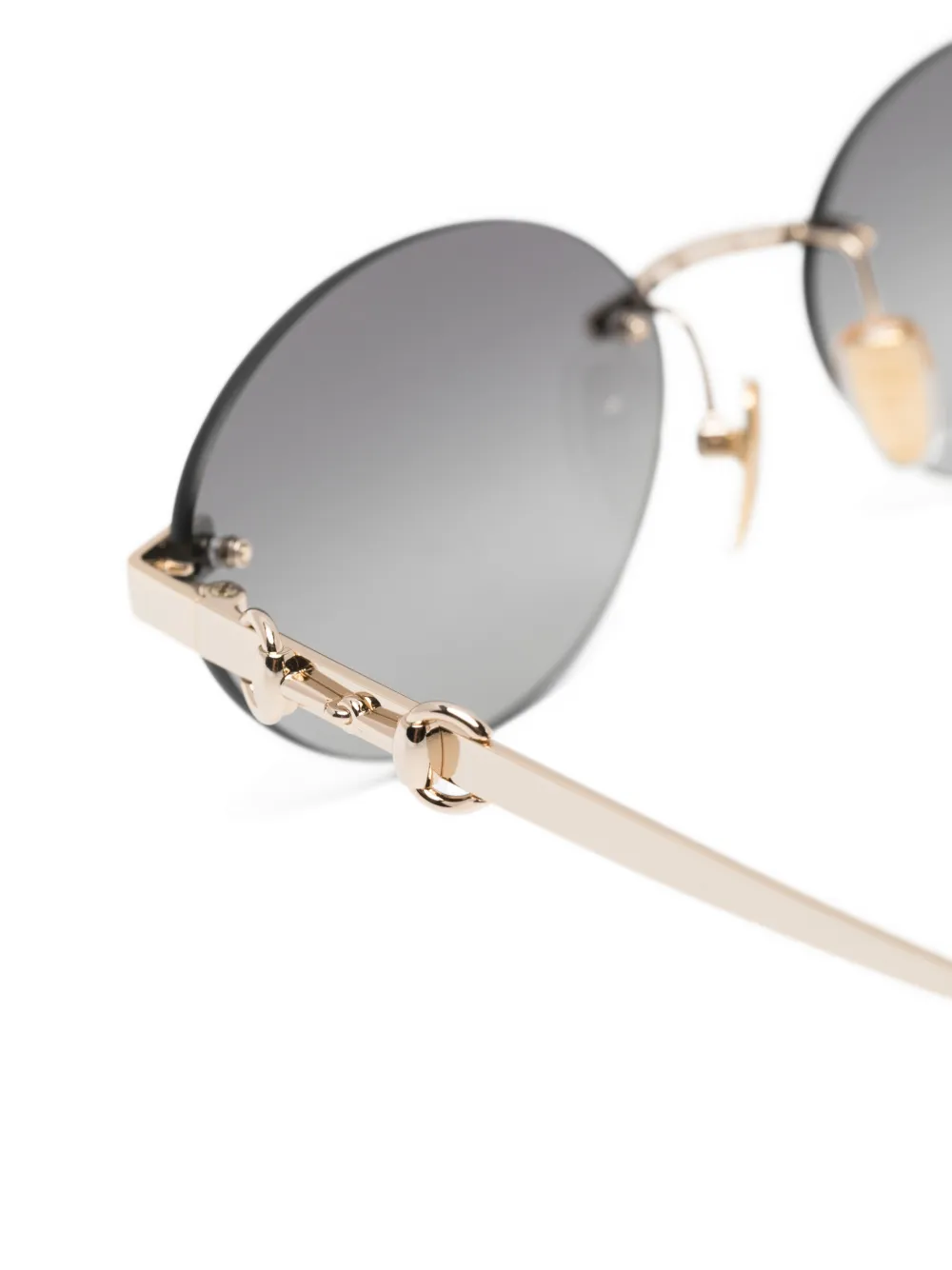 Gucci Eyewear Zonnebril met ovalen montuur Goud
