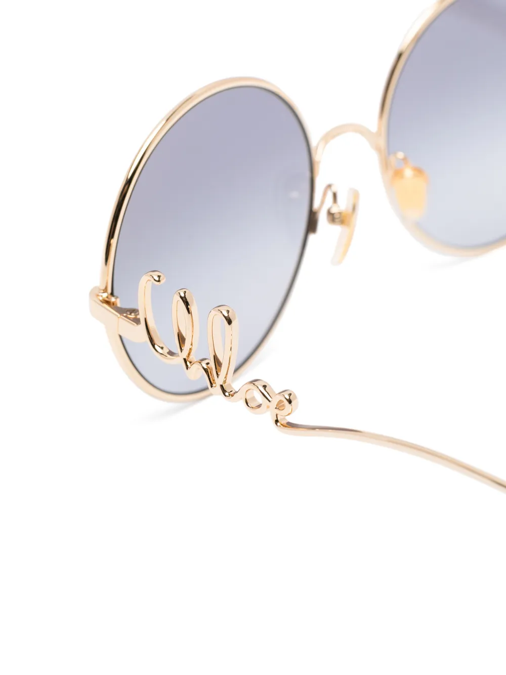 Chloé Eyewear Round-round Sunglasses - Gold 