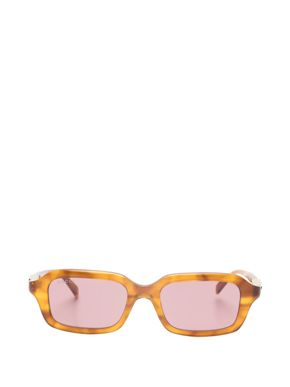 Gucci Eyewear logo-rectangular sunglasses - Marrone