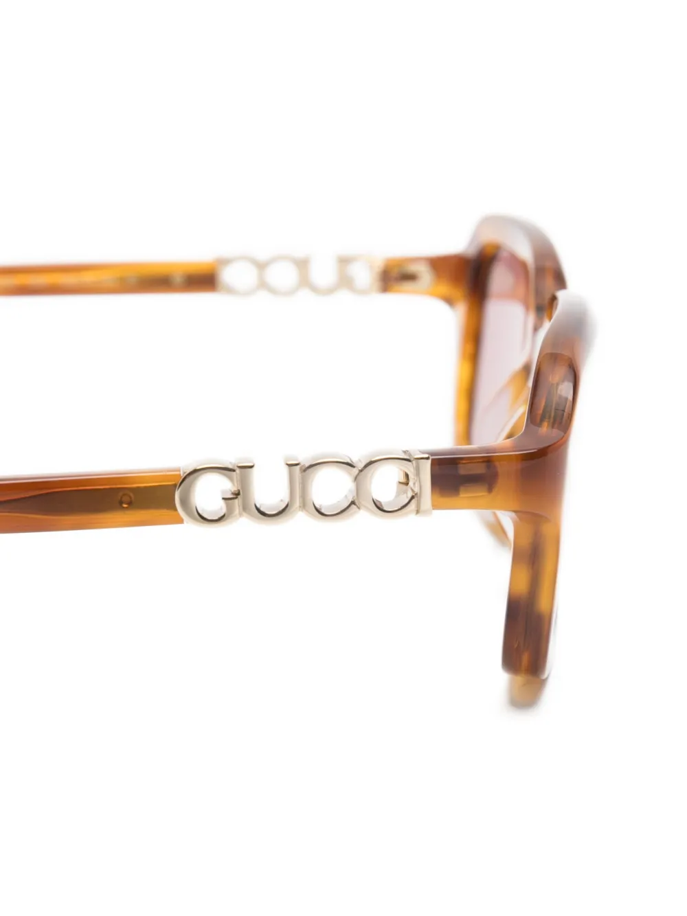 Gucci Eyewear Zonnebril met rechthoekig montuur Bruin