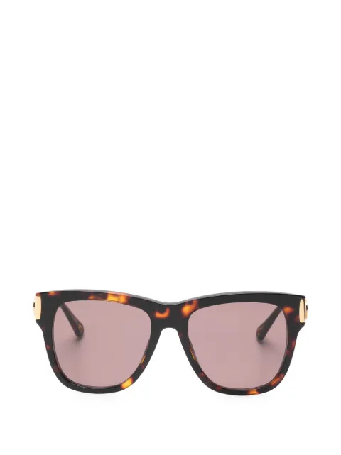 Chloé Eyewear Goldfarbene Brille mit eckigem Gestell