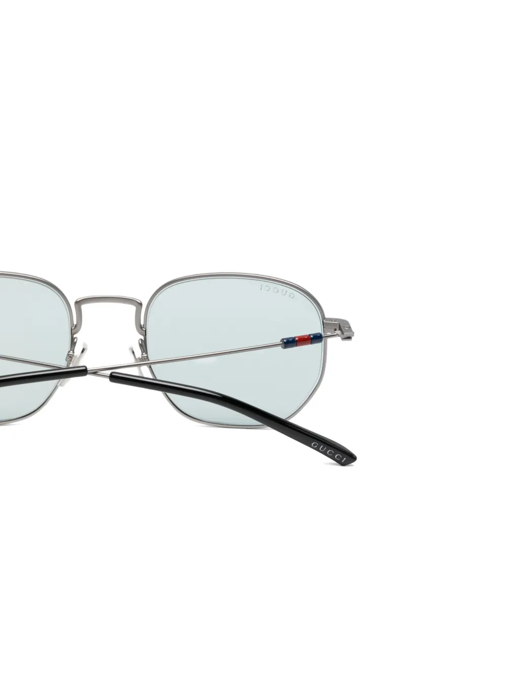 Gucci Eyewear Zonnebril met geometrisch montuur Grijs
