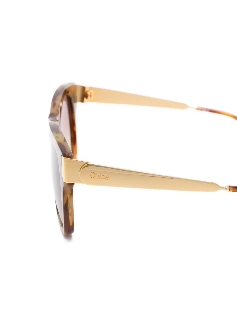Chloé Eyewear Zonnebril met vierkant montuur Bruin