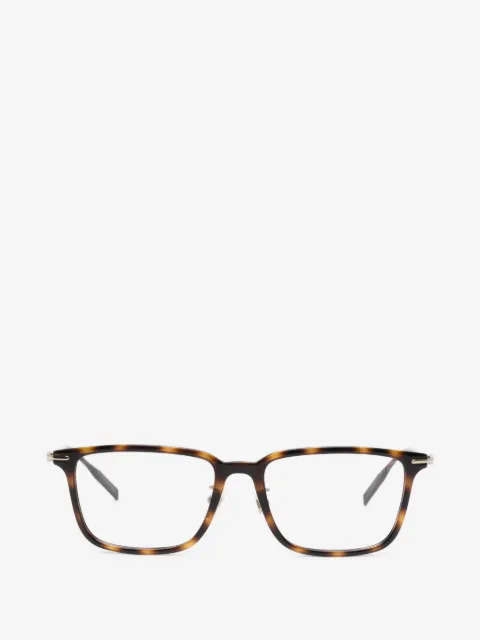 Montblanc tortoiseshell-effect rectangle-frame glasses