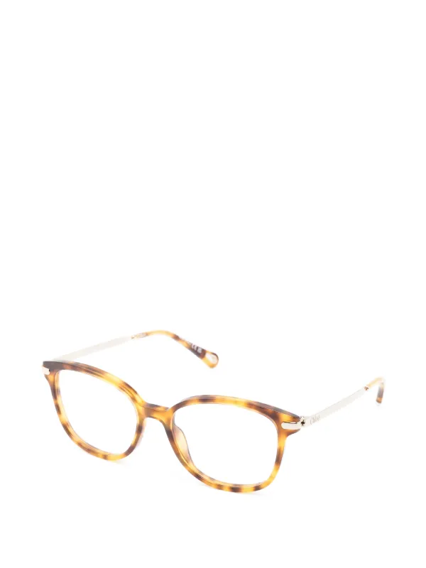 Chloé Eyewear トータスシェル ラウンドメガネフレーム | ブラウン