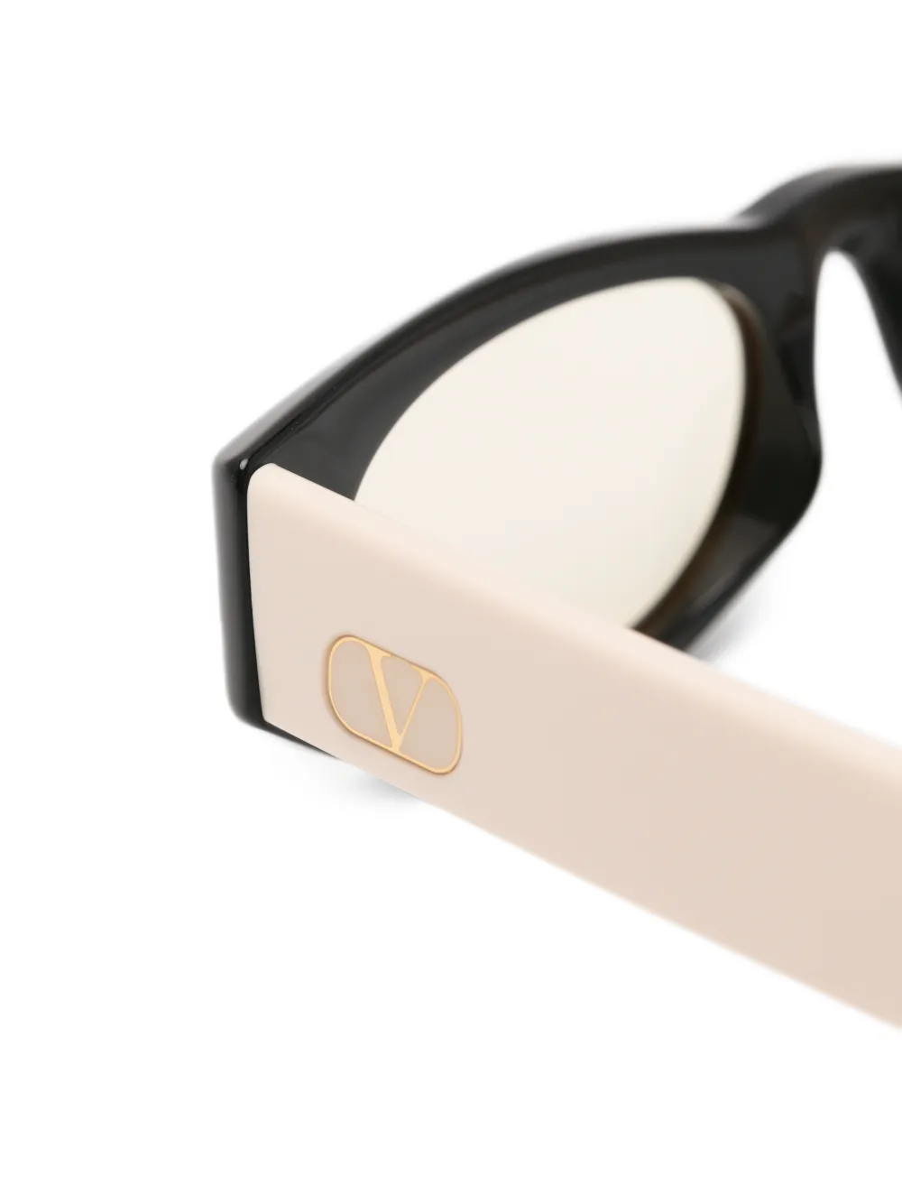 VALENTINO GARAVANI EYEWEAR Zonnebril met geometrisch montuur en V-logo Zwart