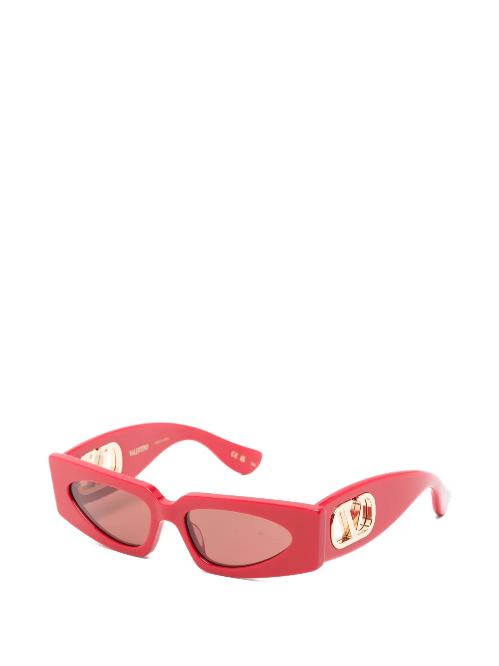 VALENTINO GARAVANI EYEWEAR VLogo zonnebril met geometrisch montuur Rood