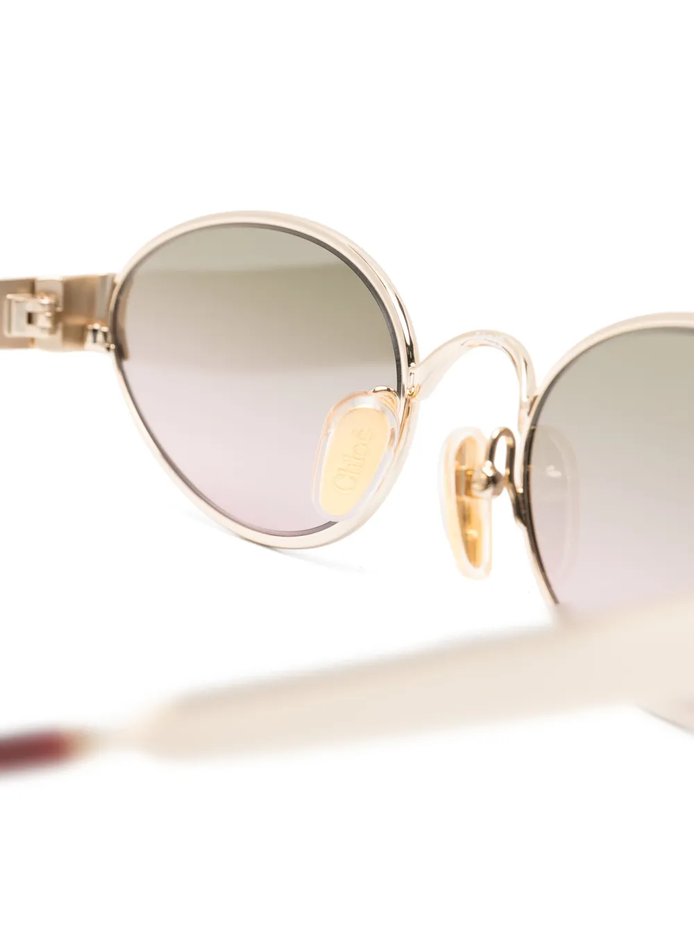  Chloé Eyewear Occhiali Da Sole Ovali - Oro 