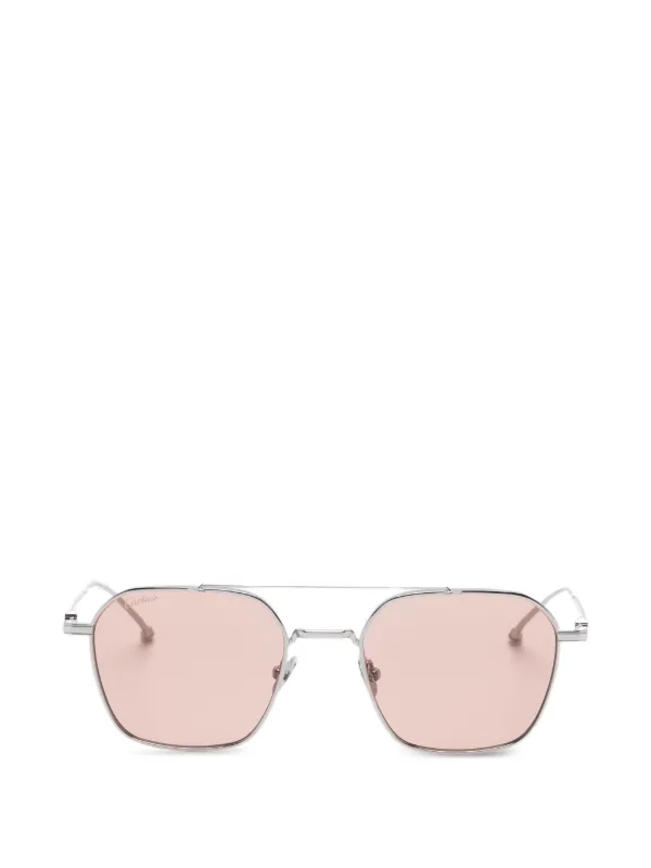 Cartier Eyewear Geometric-frame Sunglasses in Silver