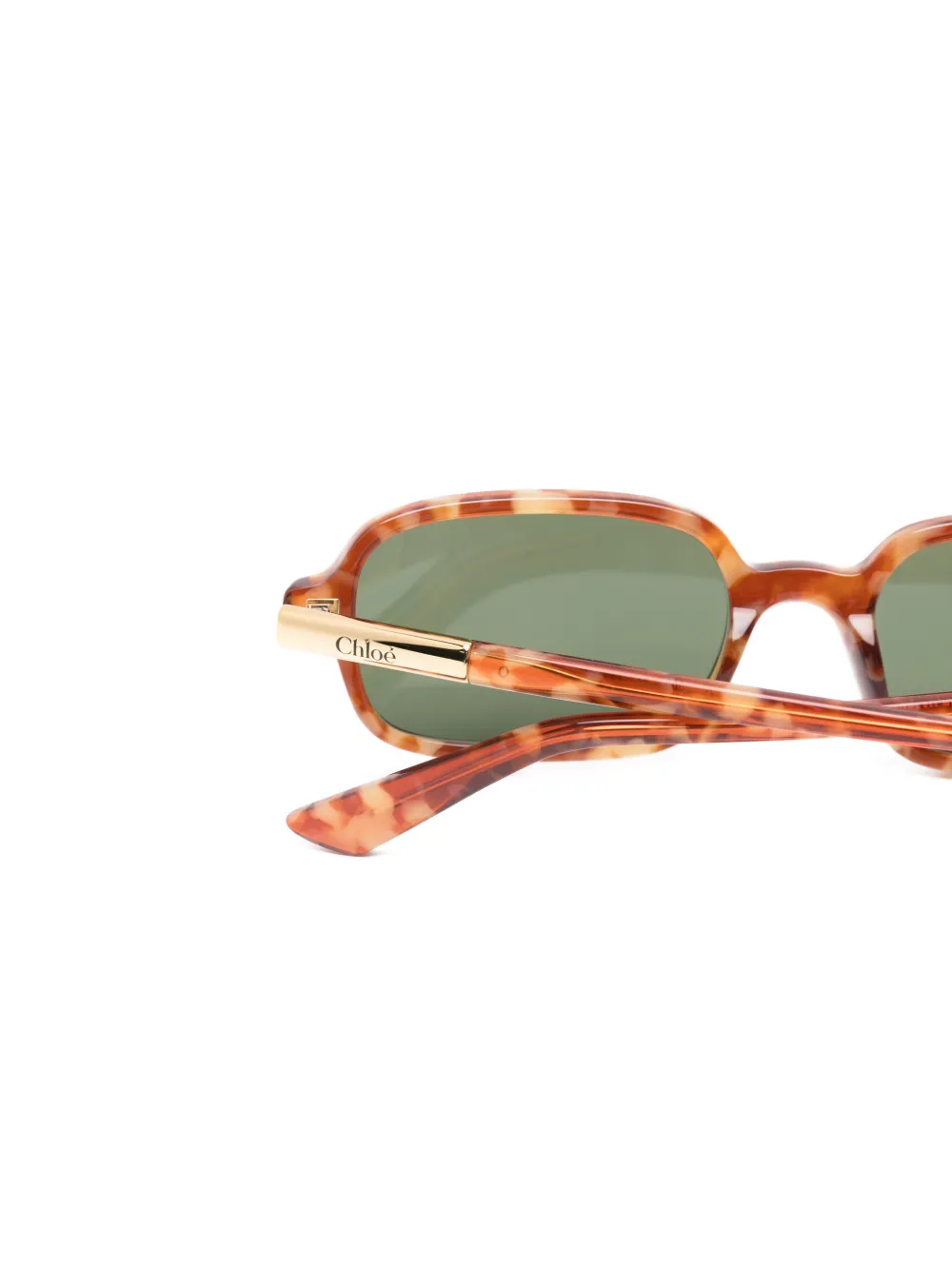  Chloé Eyewear Tortoise Rectangle Sunglasses - Brown 