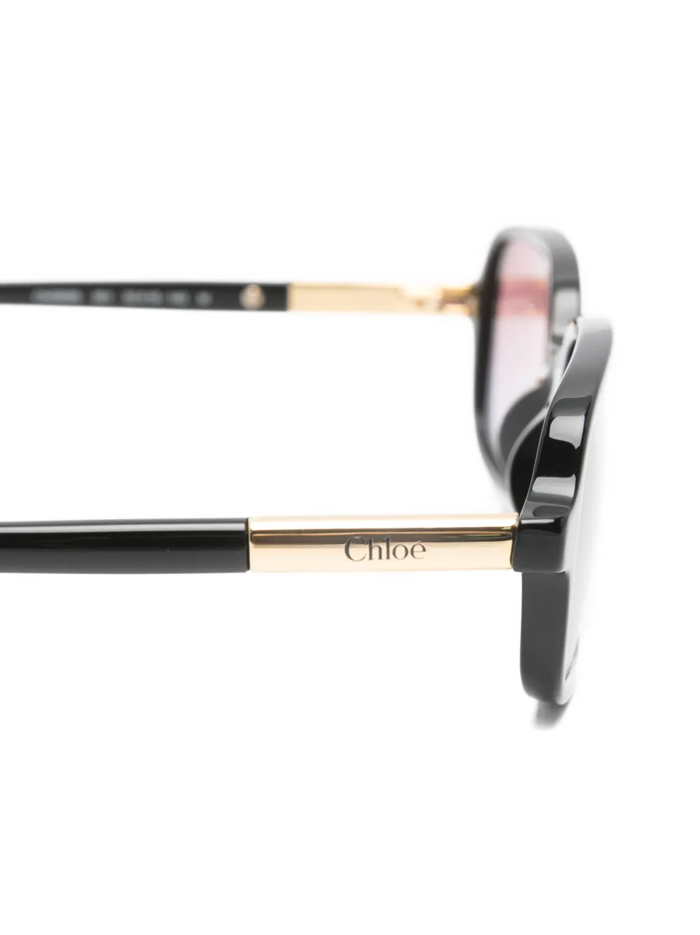 Chloé Eyewear Zonnebril met rechthoekig montuur Zwart