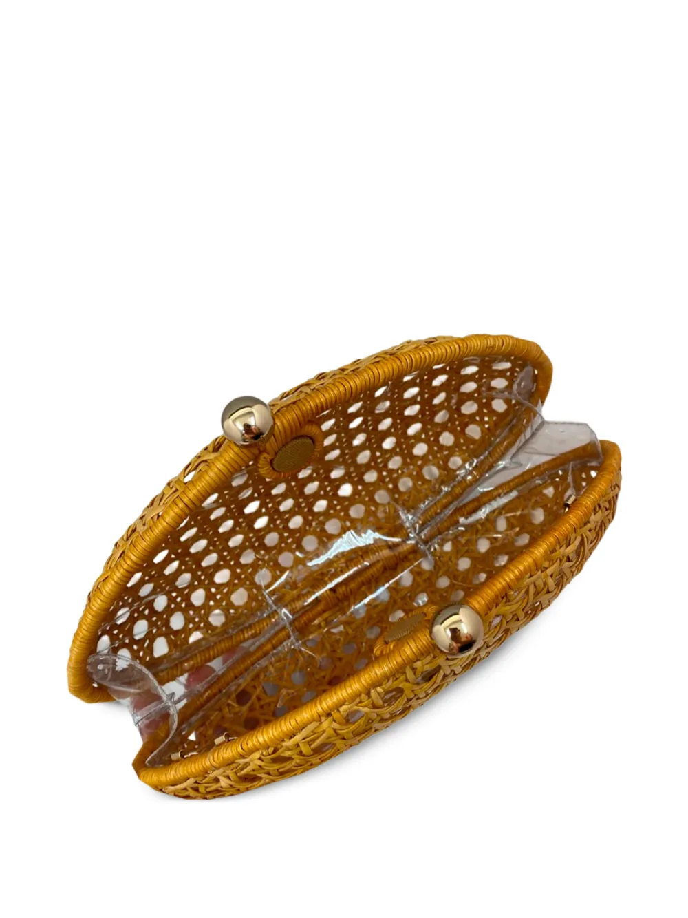  Serpui Tassel Elise Wicker Clutch Bag - Yellow 