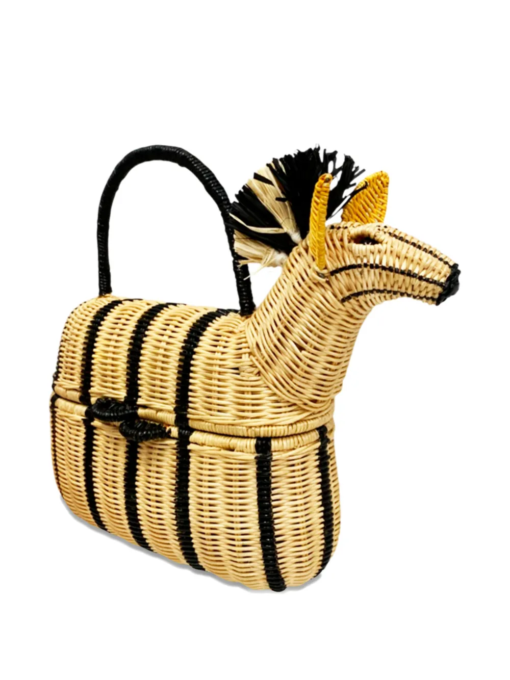  Serpui Edward Zebra Satchel Tote Bag - Neutrals 