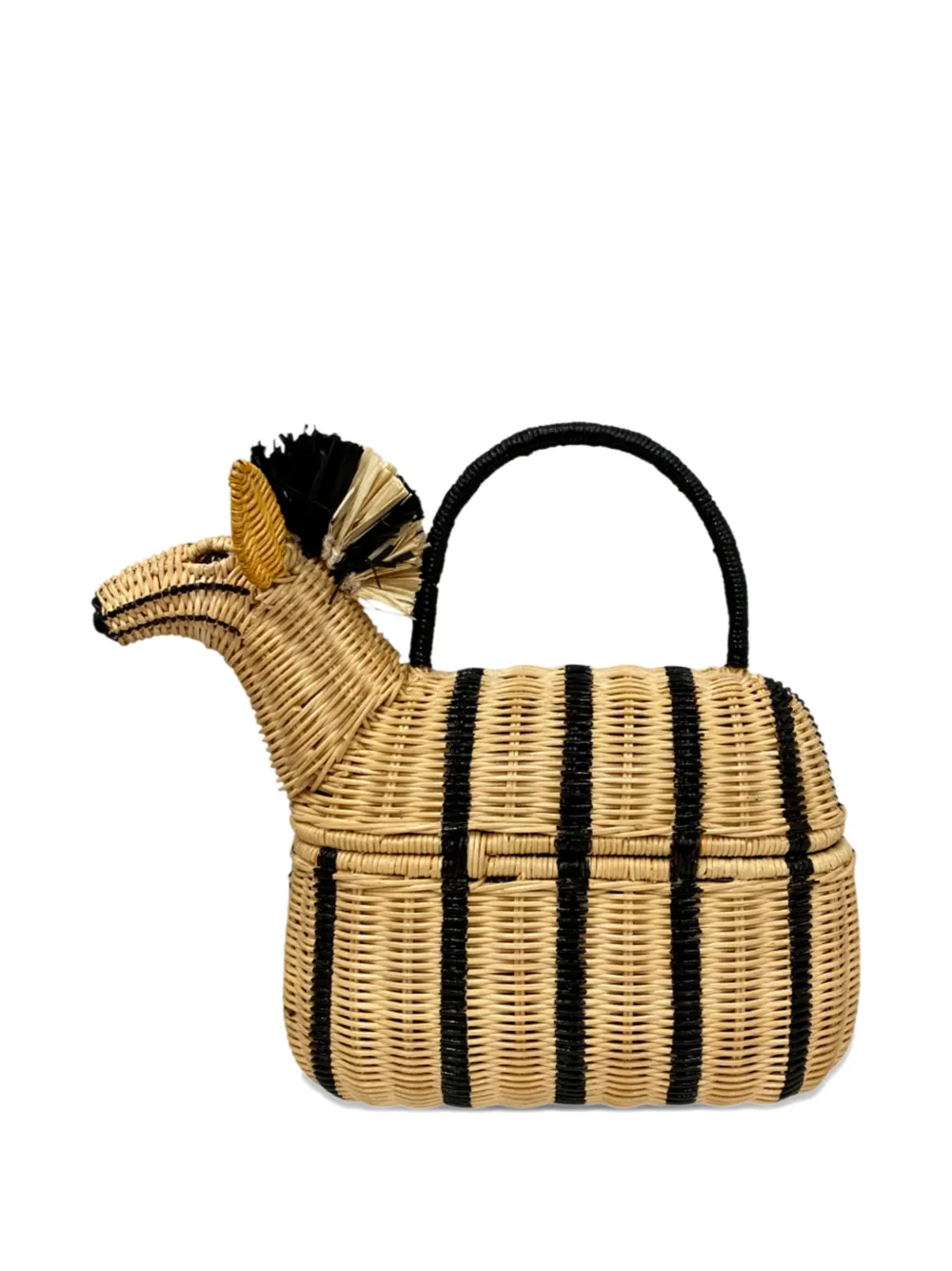  Serpui Edward Zebra Satchel Tote Bag - Neutrals 