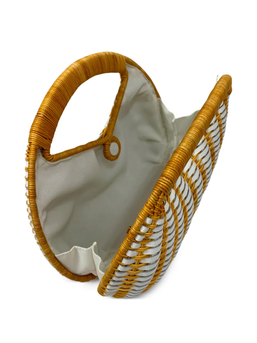  Serpui Wicker Skye Tote Bag - White 