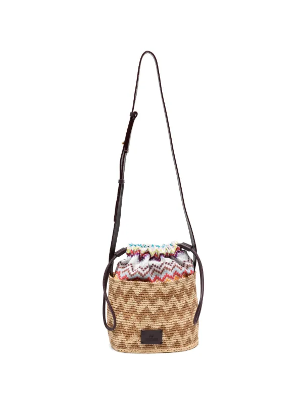 Missoni Small Zig-zag Bucket Bag in Neutrals