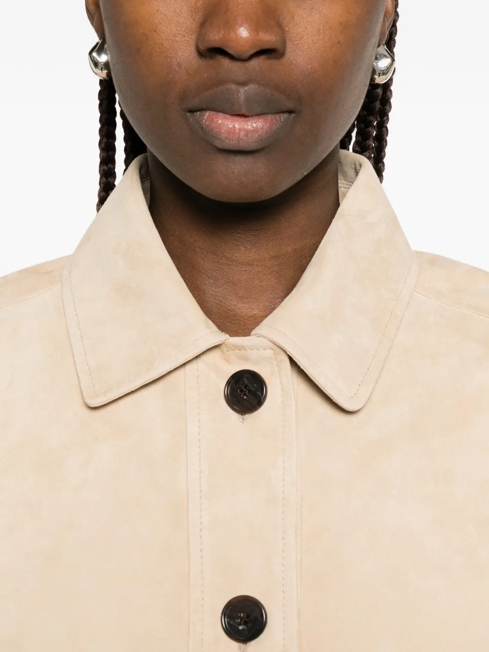 Arma Miri leren jack met voorzak Beige