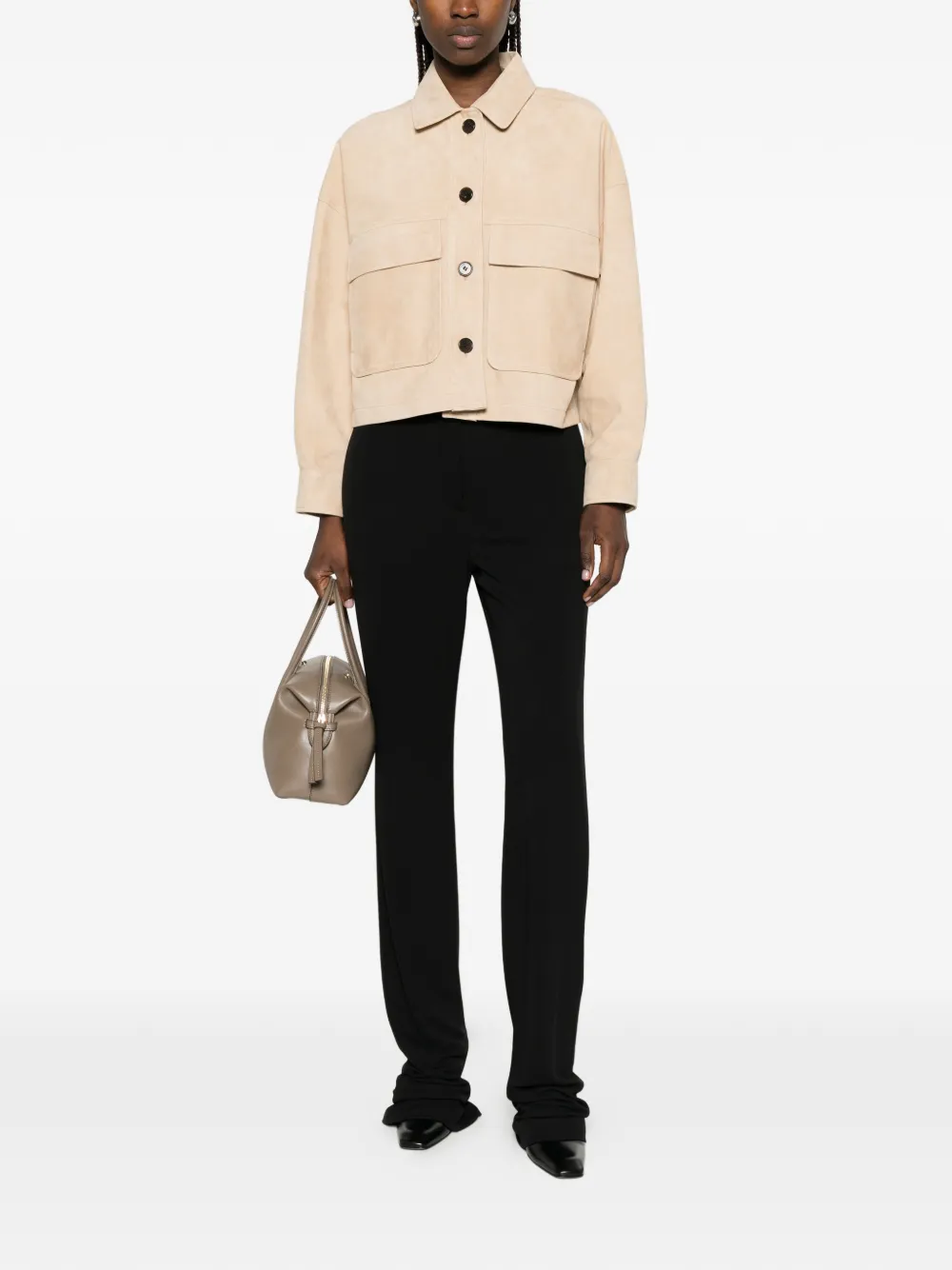 Arma Miri front pocket leather jacket - Toni neutri