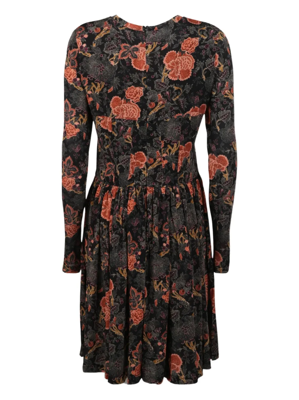 Ulla Johnson long-sleeve floral-print mini dress - Zwart