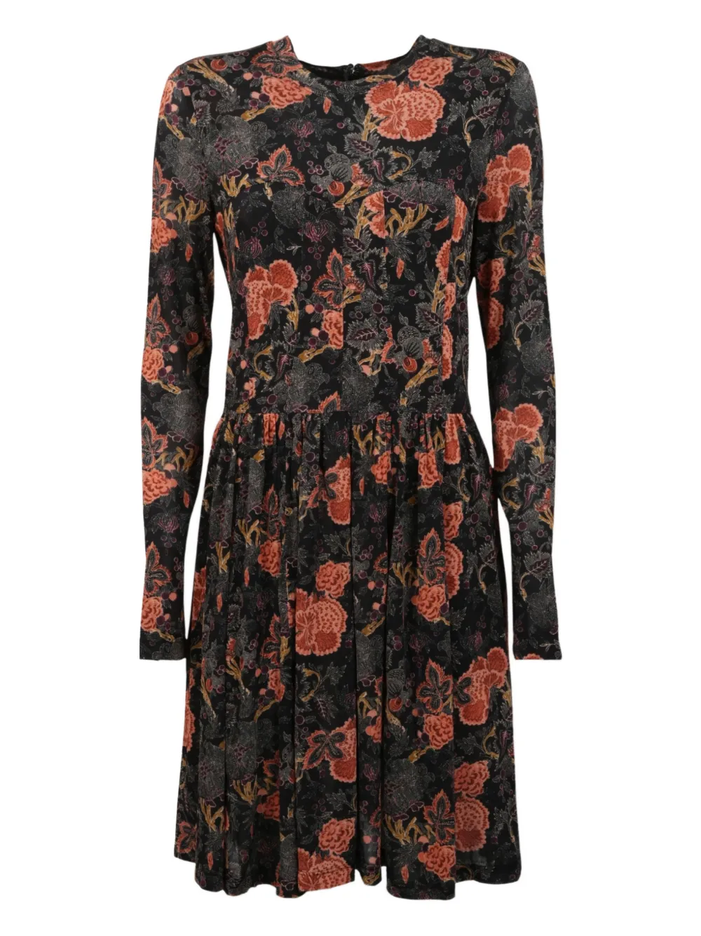 Ulla Johnson long-sleeve floral-print mini dress - Nero